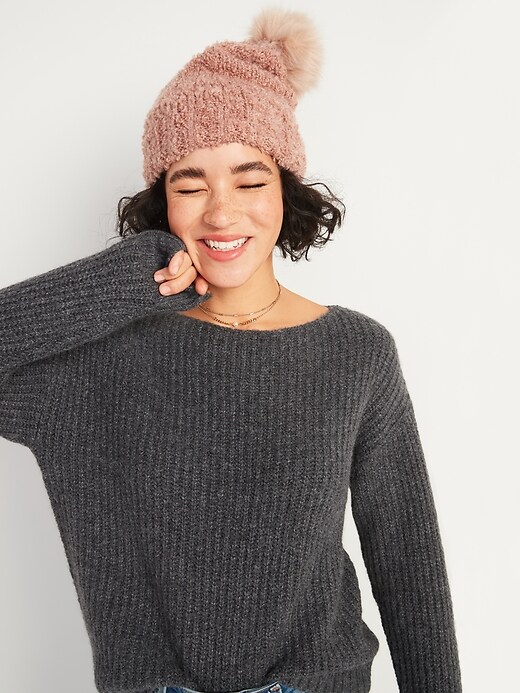 Slouchy Cozy BoatNeck Sweater for Women Old Navy