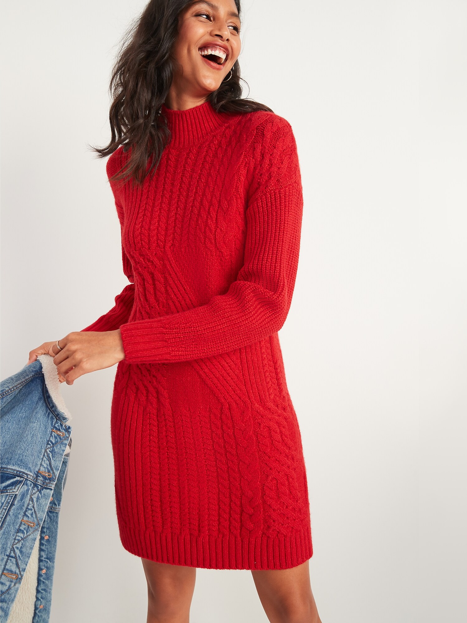 red dress with sweater Big sale - OFF 62%
