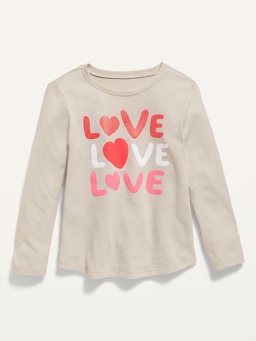 View large product image 1 of 2. Long-Sleeve Graphic Tee for Toddler Girls