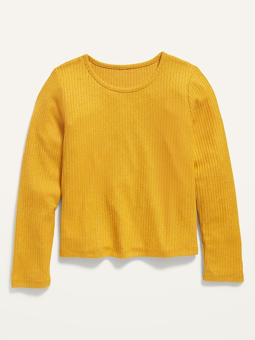 View large product image 1 of 1. Cozy Rib-Knit Cropped Top for Girls