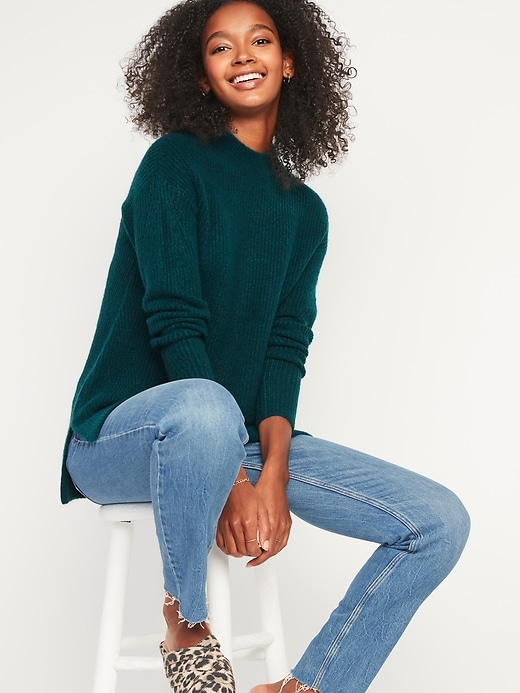 navy blue tunic sweater