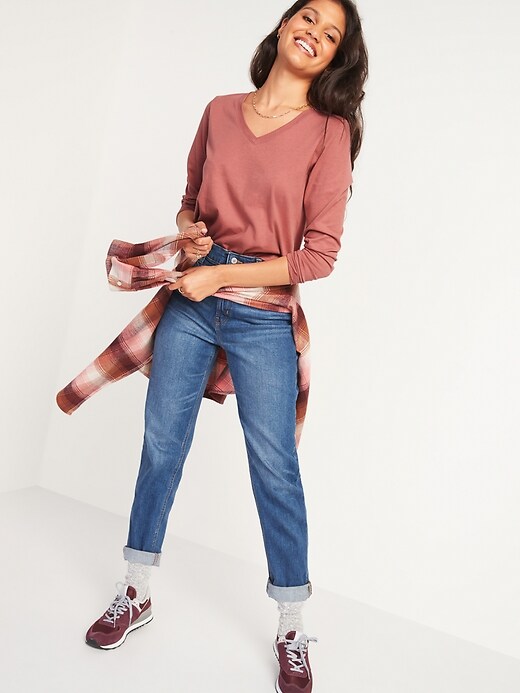 Image number 3 showing, EveryWear V-Neck Long-Sleeve Tee for Women