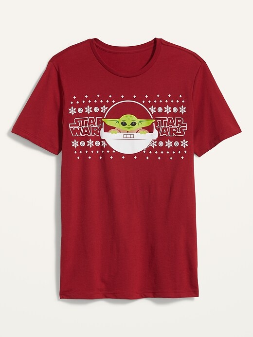 View large product image 1 of 1. Star Wars&#153 Baby Yoda Christmas Gender-Neutral Tee & Women