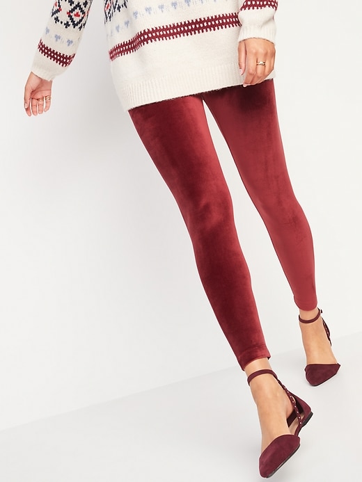 Image number 1 showing, High-Waisted Velour Leggings for Women