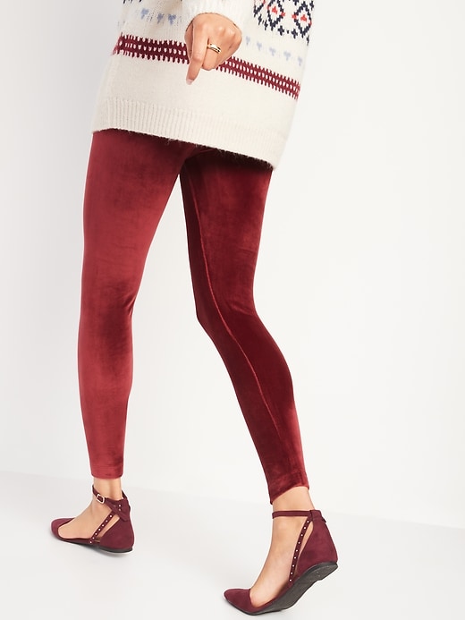 Image number 2 showing, High-Waisted Velour Leggings for Women