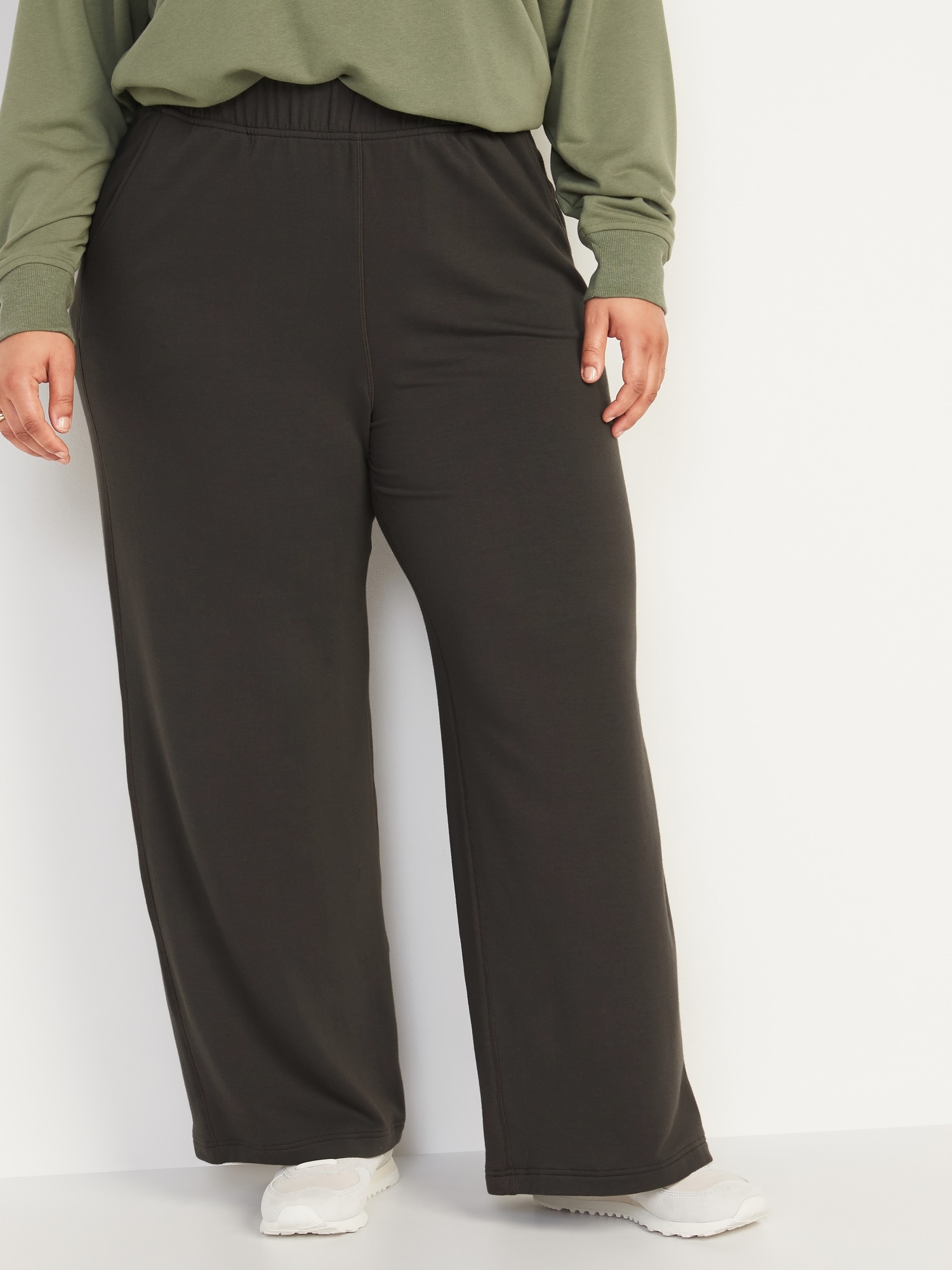 High-Waisted Soft-Brushed Wide-Leg Plus-Size Sweatpants | Old Navy