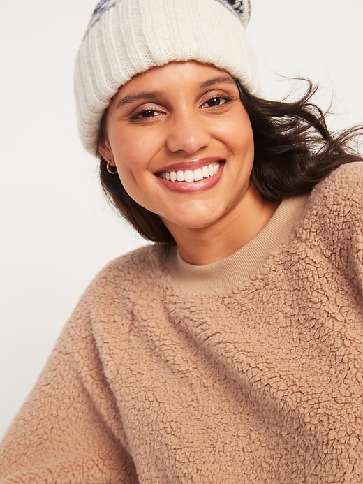 Image number 3 showing, Loose Cozy Sherpa Sweatshirt for Women