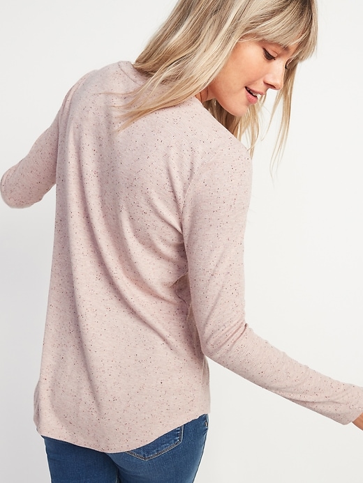 Image number 2 showing, Luxe Rib-Knit Long-Sleeve Tee for Women
