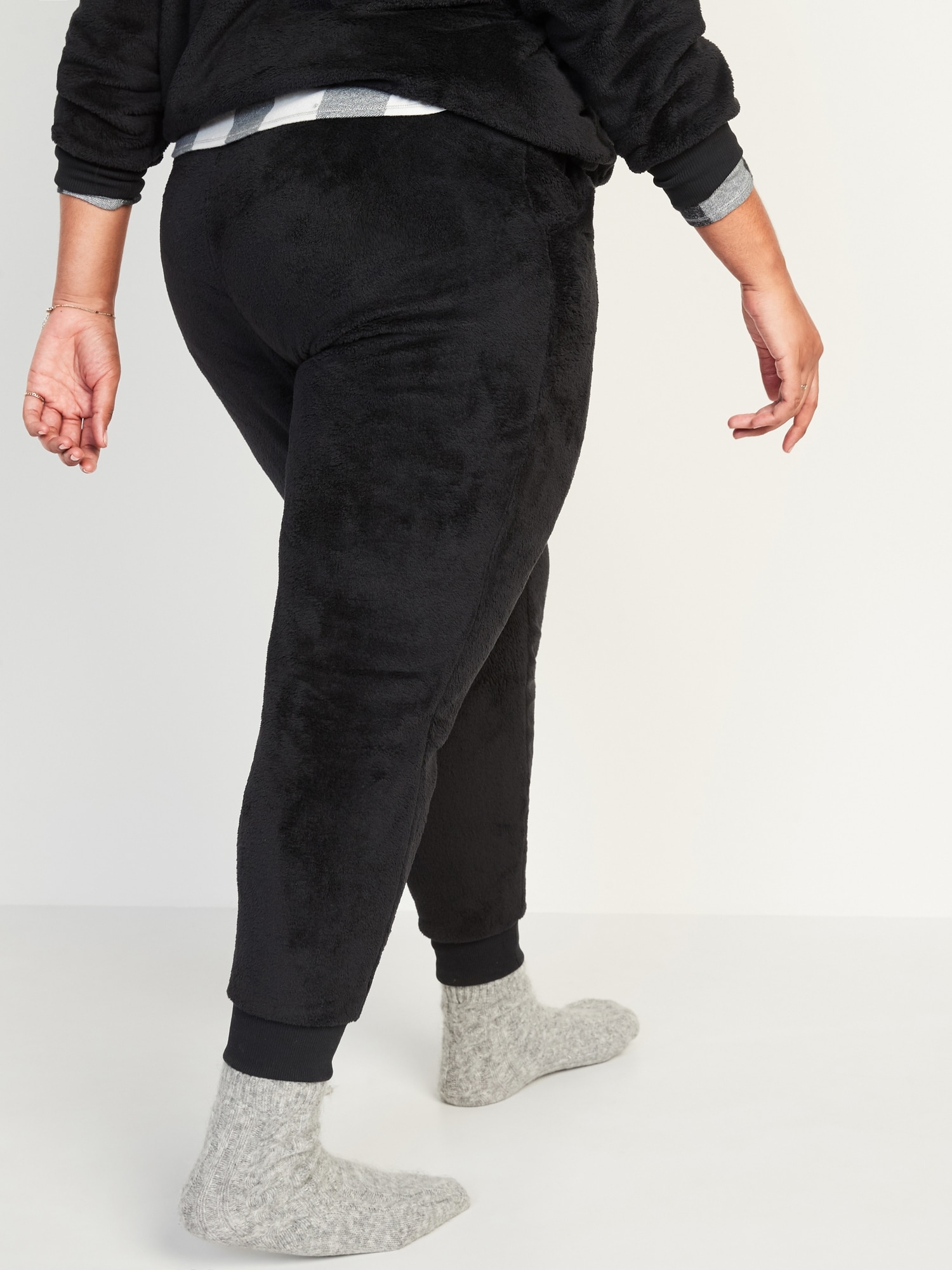 Mid-Rise Cozy Faux-Fur Jogger Sweatpants for Women, Old Navy
