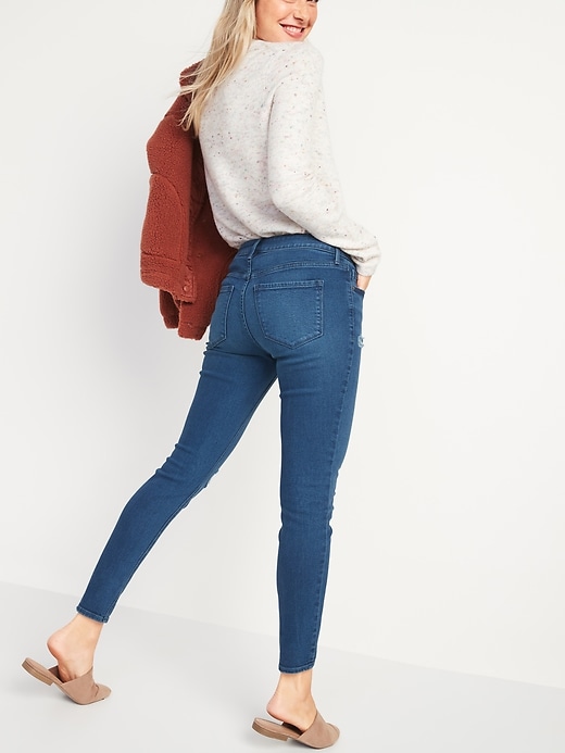 Image number 2 showing, Mid-Rise Rockstar Super Skinny Ripped Jeans for Women