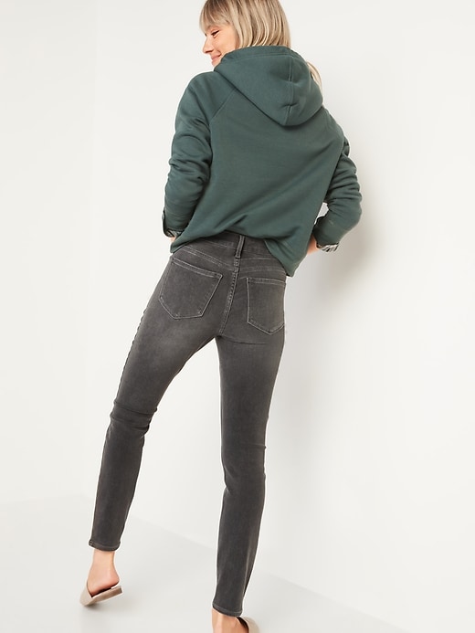 Image number 2 showing, High-Waisted Rockstar Built-In Warm Super Skinny Gray Jeans for Women