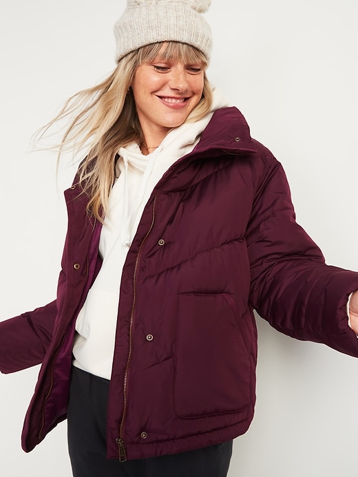 View large product image 1 of 2. Quilted Utility Puffer Jacket for Women