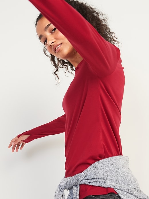 Image number 1 showing, UltraLite Boat-Neck Long-Sleeve Performance Top