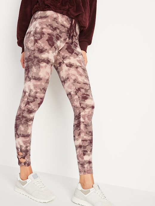 Image number 1 showing, High-Waisted Jersey Side-Knot Leggings For Women