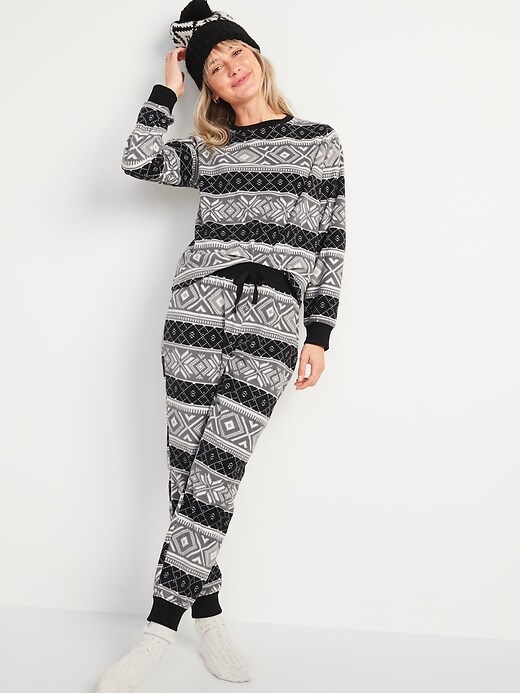 View large product image 1 of 2. Patterned Micro Performance Fleece Pajama Set