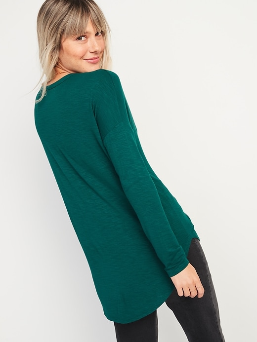 Image number 2 showing, Loose Luxe Slub-Knit Tunic Tee