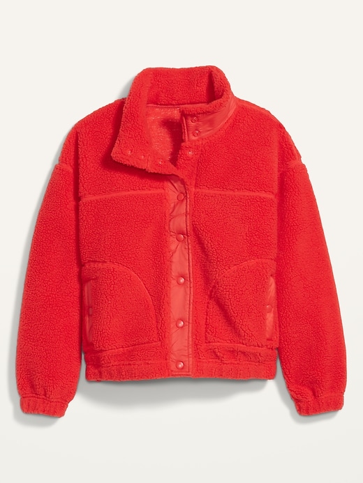Image number 4 showing, Cozy Sherpa Snap-Front Flurry Crop Jacket