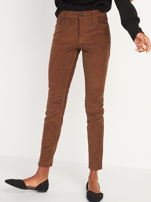 Image number 5 showing, Mid-Rise Rockstar Super Skinny Pop-Color Corduroy Pants for Women