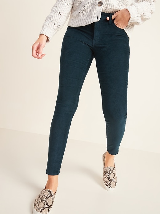 Image number 5 showing, Mid-Rise Rockstar Super Skinny Pop-Color Corduroy Pants for Women