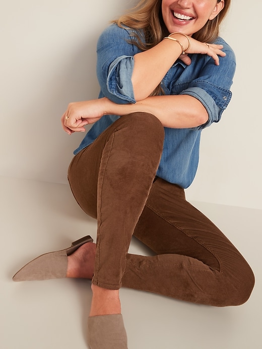 Image number 3 showing, Mid-Rise Rockstar Super Skinny Pop-Color Corduroy Pants for Women