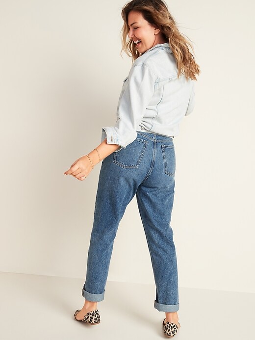 Image number 2 showing, Extra High-Waisted Sky-Hi Straight Rigid Jeans for Women