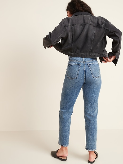 Image number 7 showing, Extra High-Waisted Sky-Hi Straight Rigid Jeans for Women