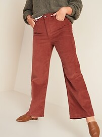 corduroy wide leg cropped pants
