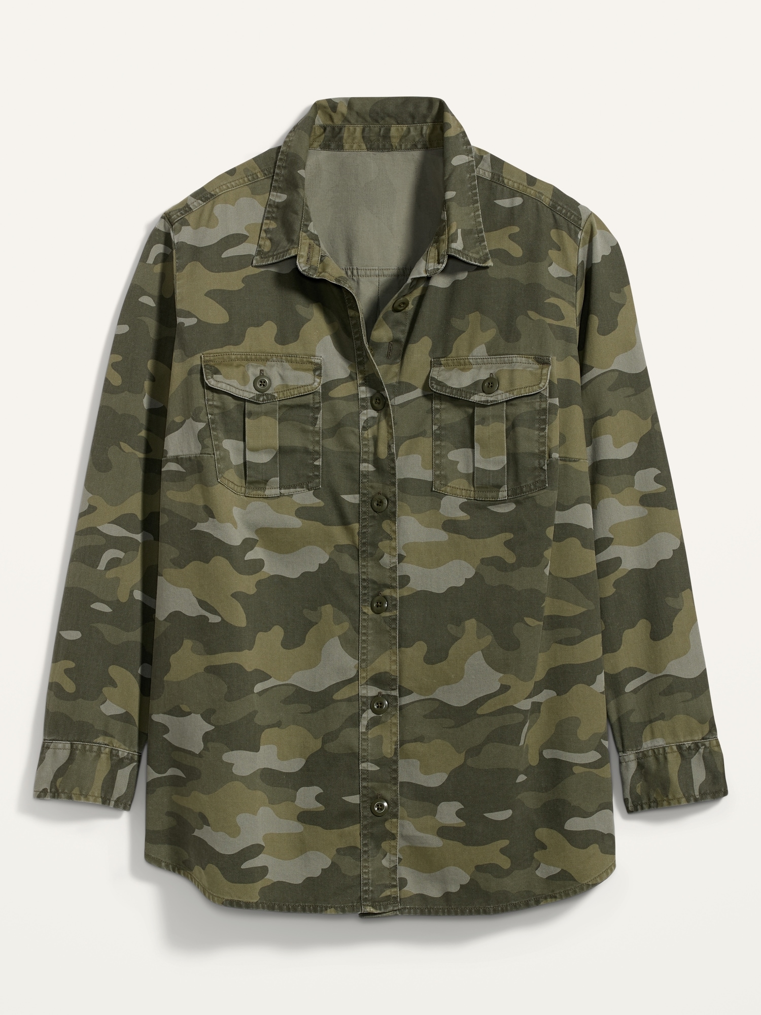 Oversized No-Peek Utility-Pocket Plus-Size Tunic Shirt | Old Navy