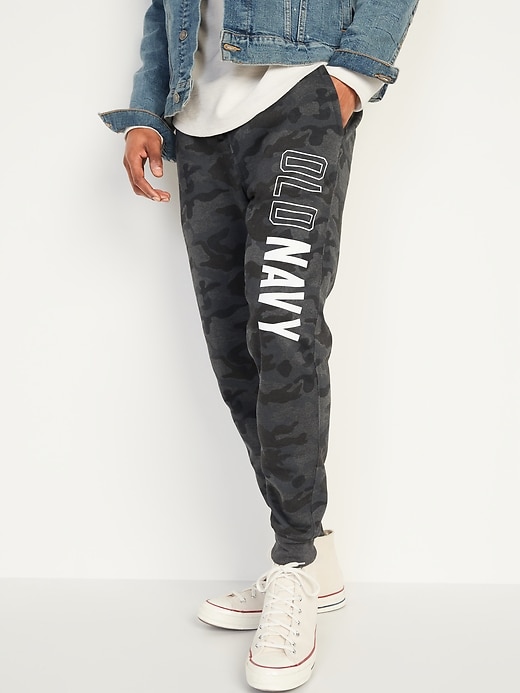 View large product image 1 of 3. Logo-Graphic Camo Jogger Sweatpants