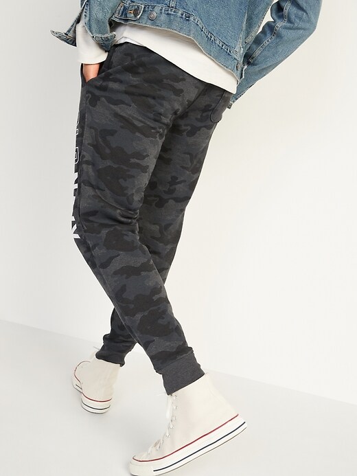 View large product image 2 of 3. Logo-Graphic Camo Jogger Sweatpants