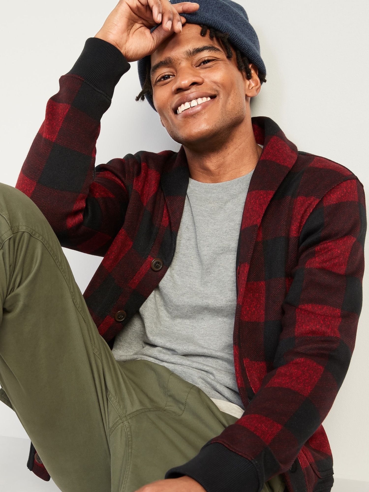 Plaid shop pullover mens