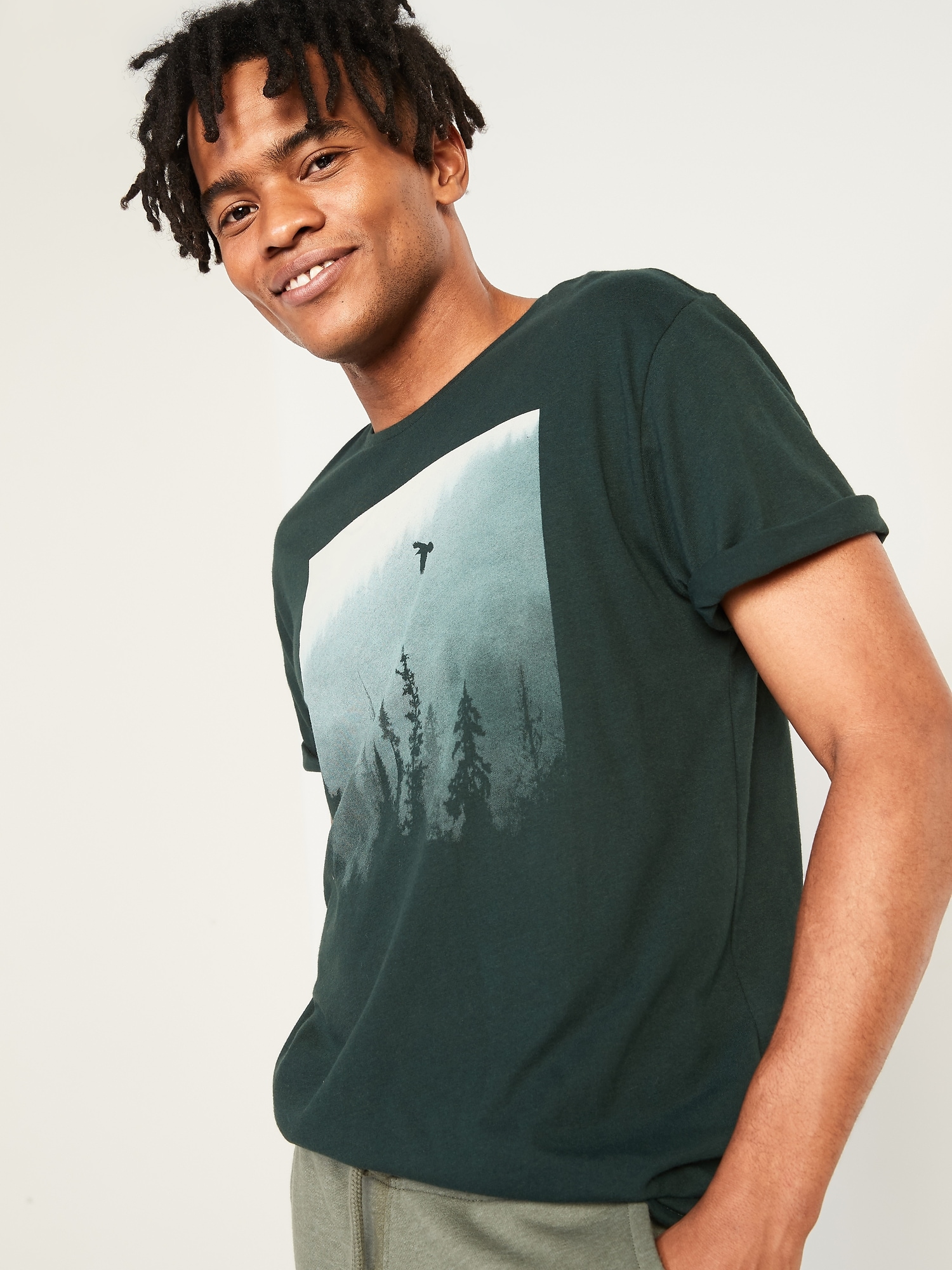 Soft-Washed Graphic Tee for Men