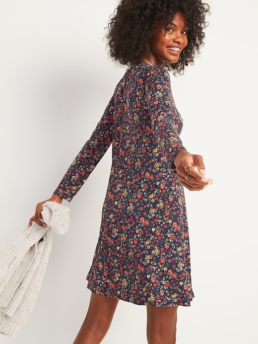 Floral-Print Jersey-Knit Swing Dress for Women | Old Navy
