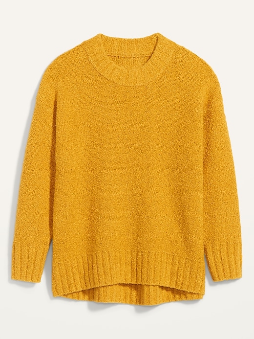 View large product image 2 of 2. Cozy Oversized Bouclé Crew-Neck Sweater for Women