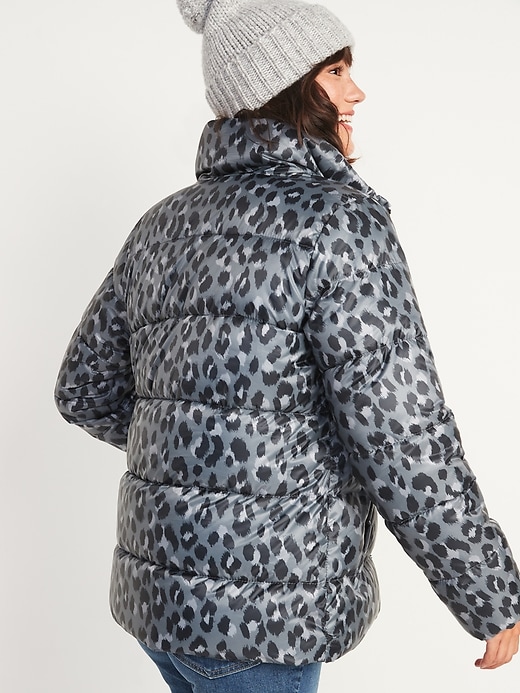 Image number 2 showing, Frost-Free Leopard-Print Zip Puffer Jacket for Women
