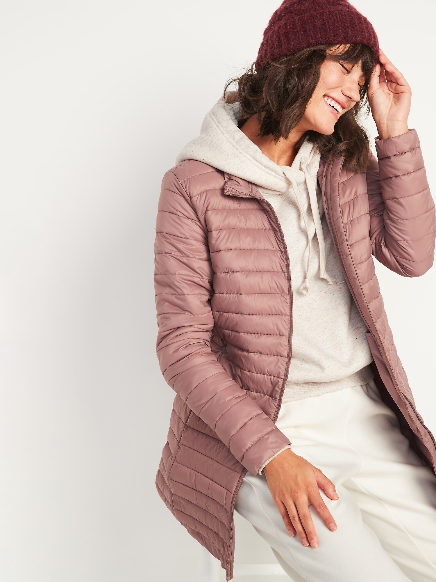 Puffer for | Narrow-Channel Jacket Go-H20 Women Water-Resistant Long Old Navy