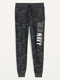 View large product image 3 of 3. Logo-Graphic Camo Jogger Sweatpants