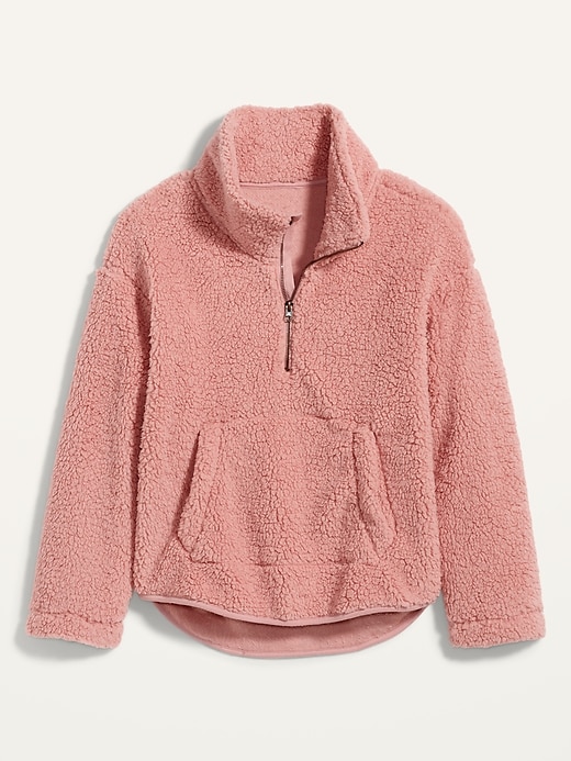 View large product image 2 of 2. Relaxed Cozy Sherpa Half-Zip Sweatshirt