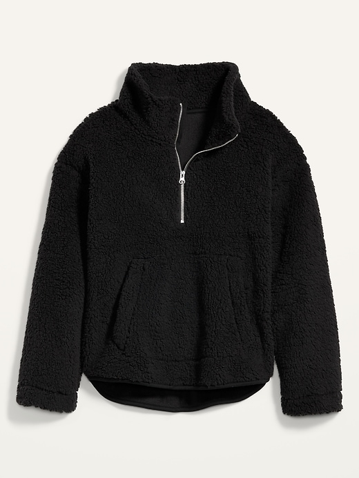 Relaxed Cozy Sherpa Half-Zip Sweatshirt for Women | Old Navy