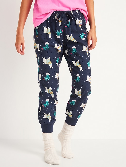 View large product image 1 of 2. Patterned Flannel Jogger Pajama Pants
