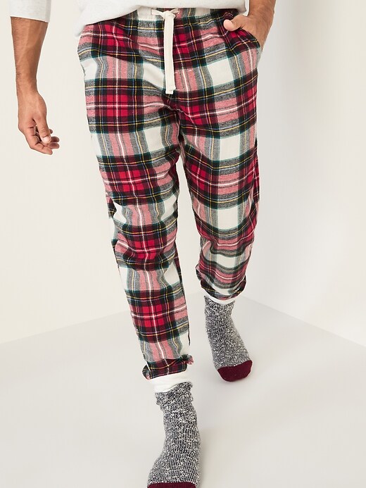 Old Navy Patterned Flannel Jogger Pajama Pants for Men. 1