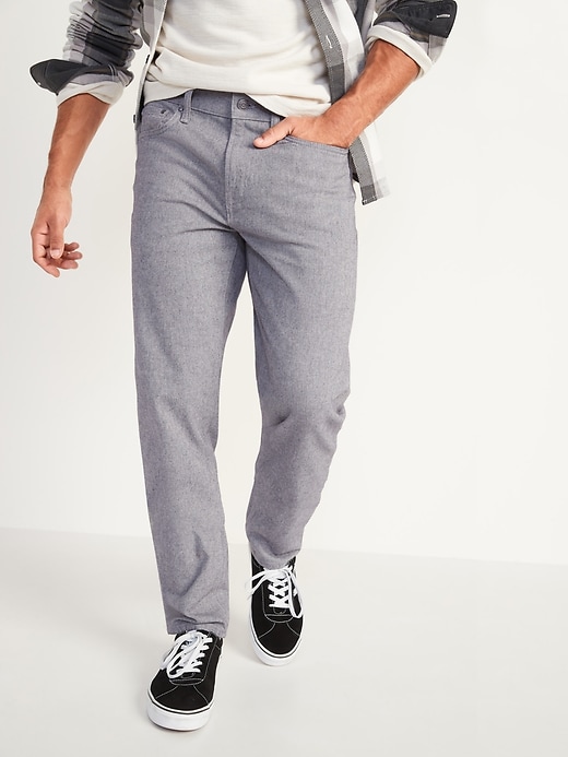 Image number 1 showing, Relaxed Slim Taper Built-In Flex Textured Twill Jeans