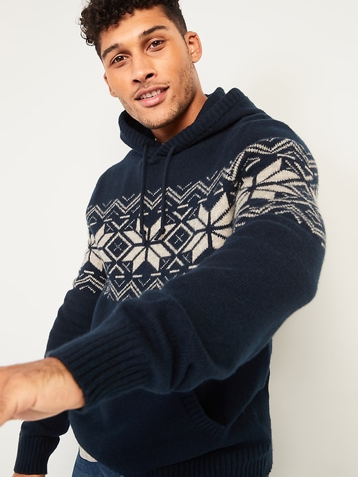 View large product image 1 of 3. Fair Isle Pullover Sweater Hoodie