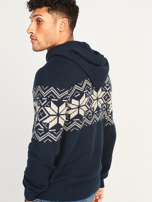 View large product image 2 of 3. Fair Isle Pullover Sweater Hoodie