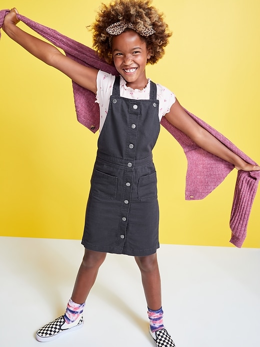 cotton twill bib overall dress