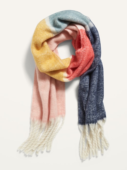 View large product image 1 of 2. Cozy Soft-Brushed Fringed Scarf For Women