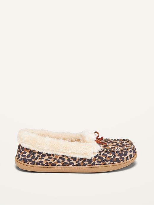 Image number 4 showing, Water-Repellent Faux-Fur-Lined Moccasin Slippers