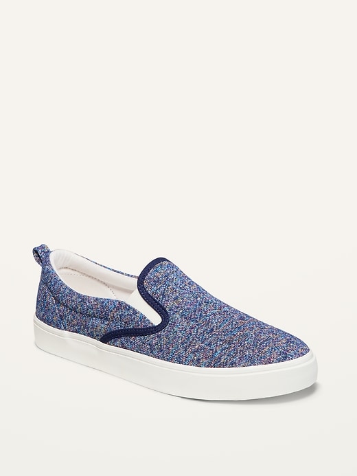 View large product image 1 of 3. Textured-Knit Metallic Slip-Ons for Girls