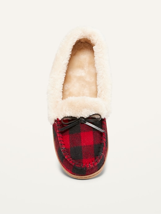 Image number 2 showing, Soft-Brushed Faux-Fur Lined Moccasin Slippers for Women