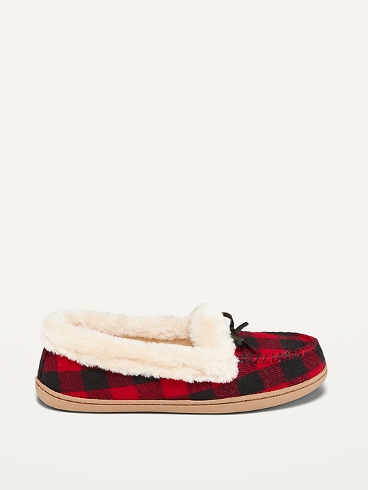 Image number 4 showing, Soft-Brushed Faux-Fur Lined Moccasin Slippers for Women